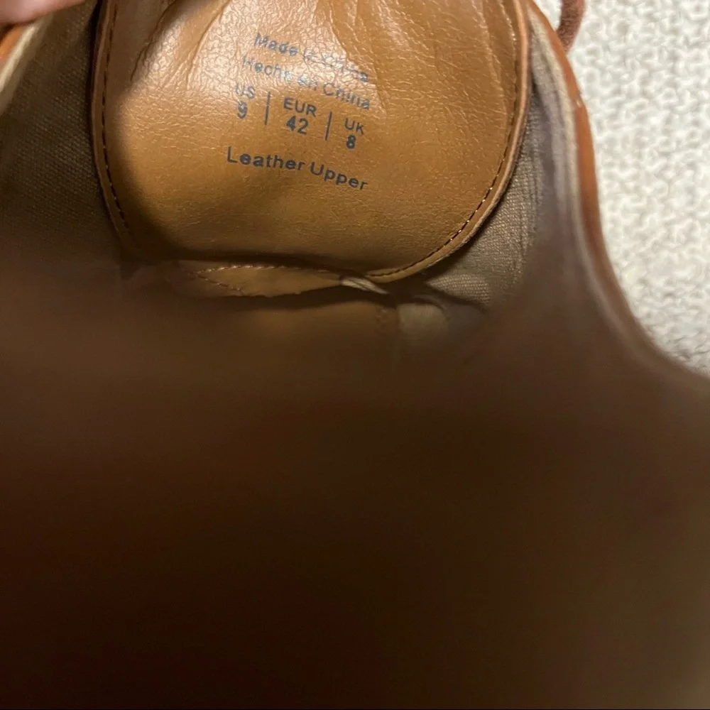 Aldo Cestnut Brown Leather Lace Up Oxford Wing Tip Dress Shoes Sz 9